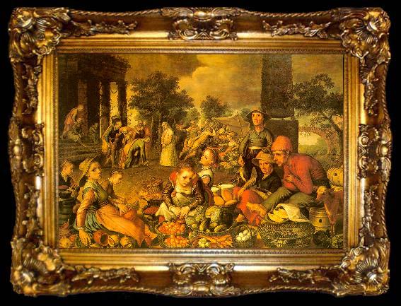 framed  Pieter Aertsen Market Scene with Christ and the Adulteress, ta009-2